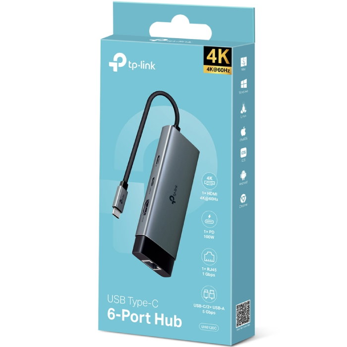 TP-Link UH6120C Hub USB-C 6 en 1 Gris